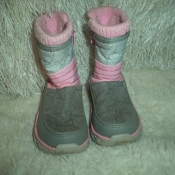 SKECHERS GALAXY LIGHTS STAR BRIGHTS WINTER SNOW BOOTS LINED TODDLER GIRLS SIZE 5 - Picture 5 of 8